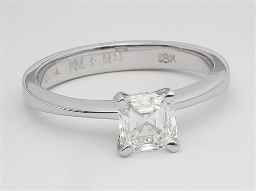 White Gold 1.00 Asscher cut Diamond Solitaire Ring Settings
