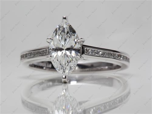 Platinum 1.50 Marquise cut Channel Set Engagement Ring