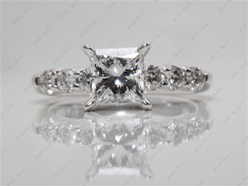 White Gold 1.03 Princess cut Engagement Rings