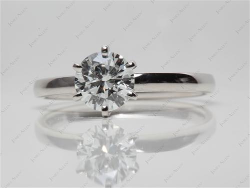 Platinum 0.91 Round cut Diamond Ring