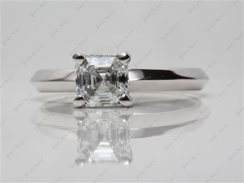 Platinum 1.02 Asscher cut Solitaire Diamond Ring