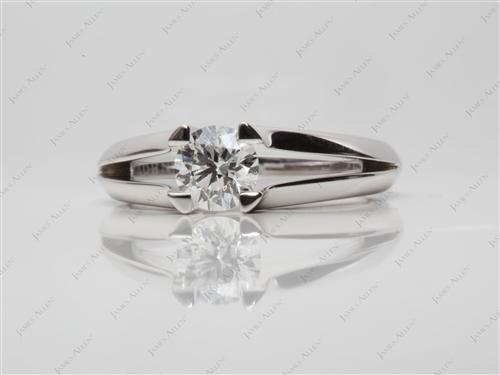 White Gold 0.70 Round cut Tension Ring Settings