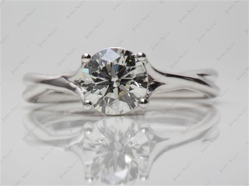 White Gold 1.20 Round cut Solitaire Engagement Ring
