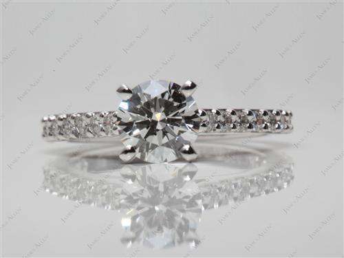 Platinum 0.80 Round cut Engagement Rings