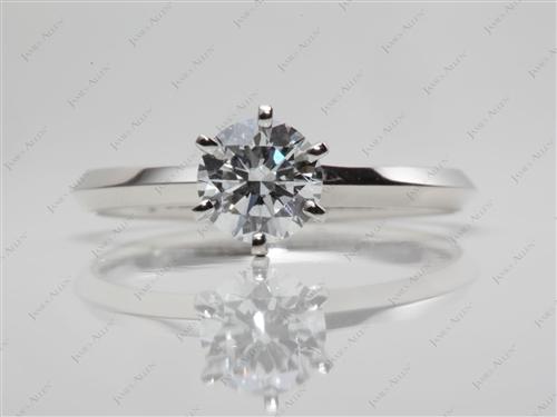 Platinum 0.70 Round cut Diamond Solitaire Ring Settings