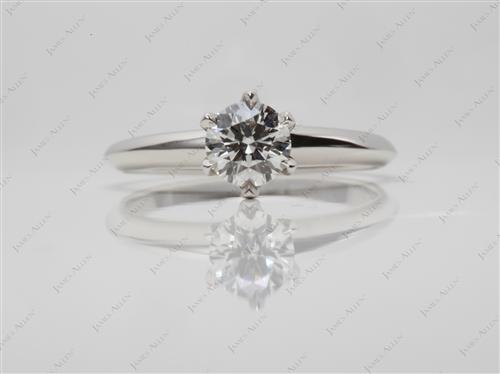 Platinum 0.64 Round cut Solitaire Ring Setting