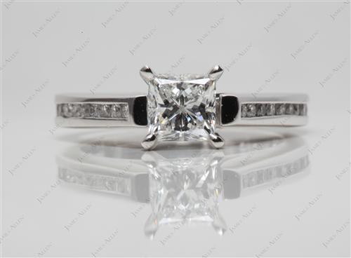 Platinum 0.75 Princess cut Channel Engagement Ring