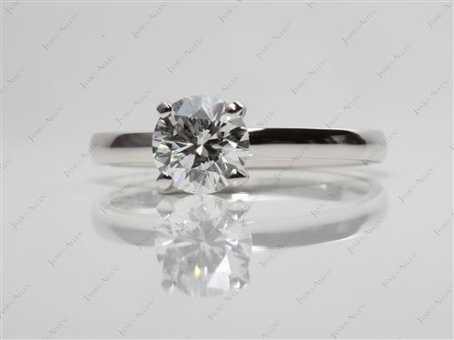 Platinum 0.90 Round cut Diamond Solitaire Rings