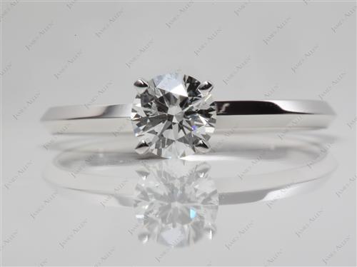 White Gold 0.80 Round cut Diamond Engagement Solitaire Rings