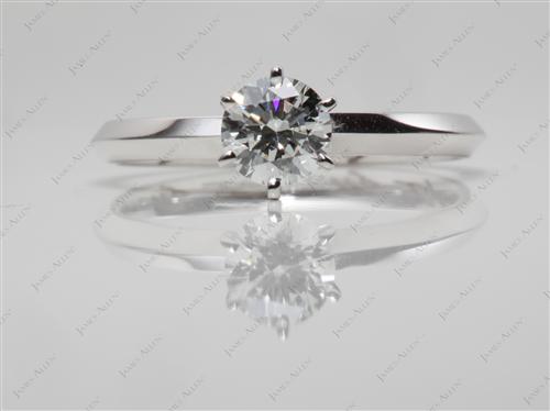 White Gold 0.50 Round cut Diamond Rings