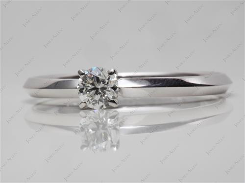 White Gold 0.30 Round cut Solitaire Ring Mountings