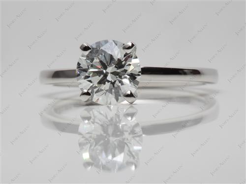 Platinum 1.10 Round cut Diamond Solitaire Rings