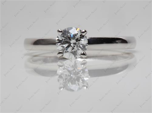 Platinum 0.55 Round cut Diamond Ring