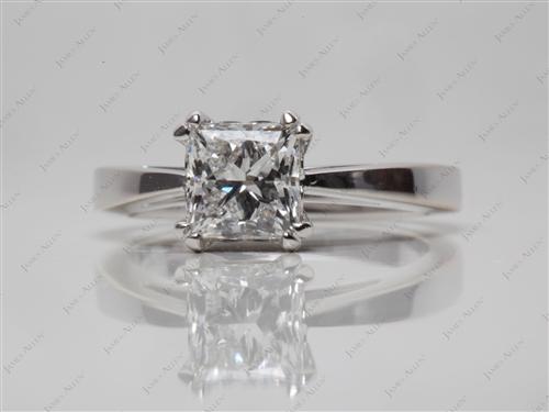 White Gold 1.03 Princess cut Diamond Solitaire Engagement Ring