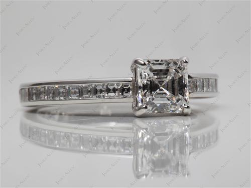 Platinum 1.02 Asscher cut Channel Set Eternity Rings