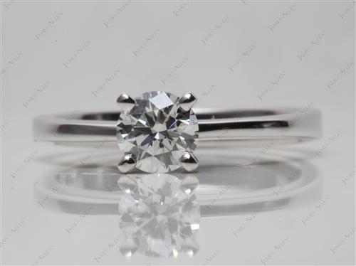 White Gold 0.72 Round cut Diamond Engagement Solitaire Rings