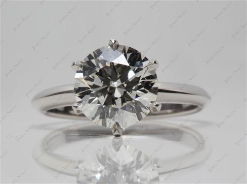 Platinum 2.52 Round cut Diamond Solitaire Ring Settings