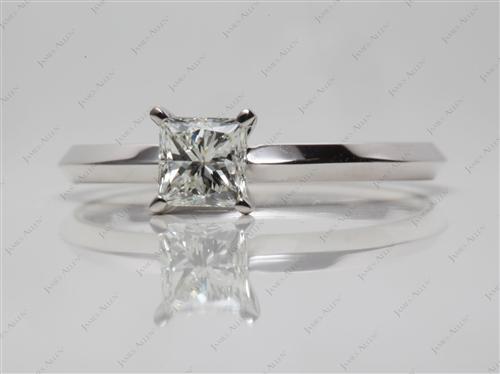 White Gold 0.66 Princess cut Diamond Ring