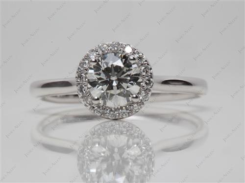 White Gold 0.72 Round cut Pave Setting Rings