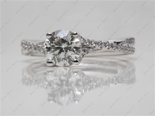 Platinum 1.10 Round cut Pave Ring