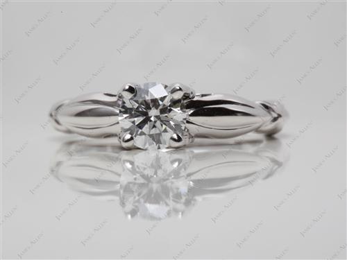 White Gold 0.60 Round cut Engagement Ring