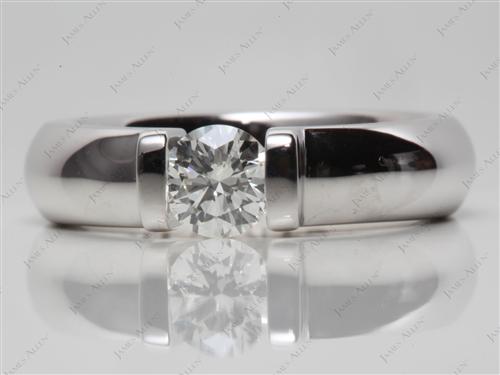 White Gold 0.54 Round cut Diamond Tension Rings