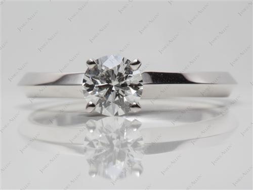 White Gold 0.73 Round cut Diamond Solitaire Ring Settings
