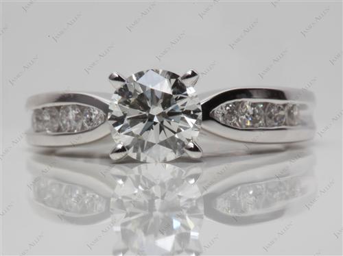 Platinum 1.00 Round cut Diamond Channel Rings