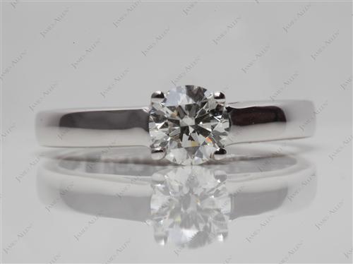 White Gold 0.61 Round cut Solitaire Engagement Ring