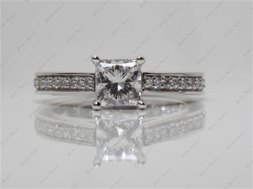 Platinum 0.72 Princess cut Diamond Rings