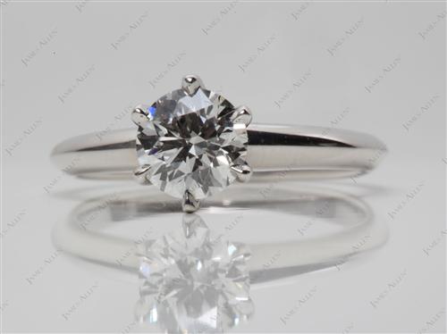Platinum 0.77 Round cut Diamond Ring