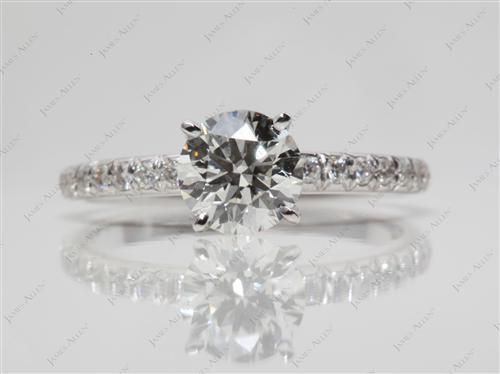 White Gold 0.84 Round cut Pave Rings