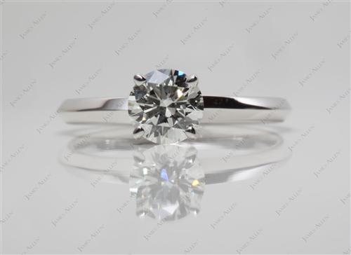 White Gold 0.66 Round cut Solitaire Ring Mountings