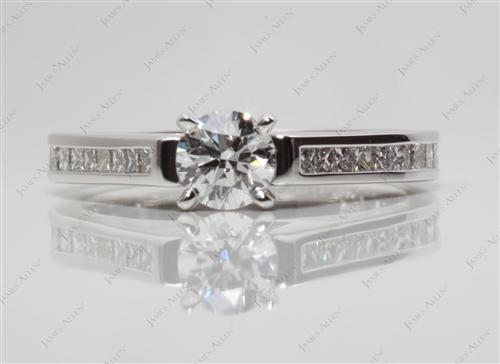 White Gold 0.50 Round cut Channel Setting Engagement Ring