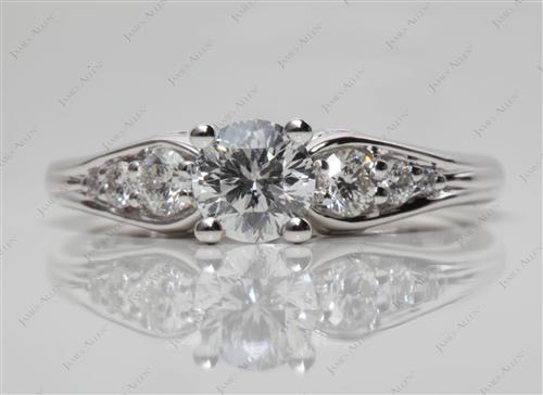 White Gold 0.60 Round cut Engagement Rings