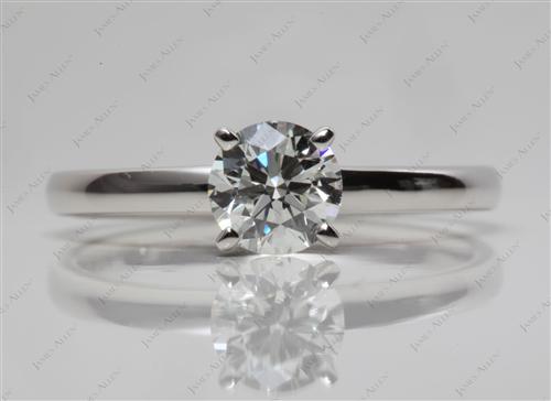 Platinum 0.78 Round cut Diamond Engagement Solitaire Rings