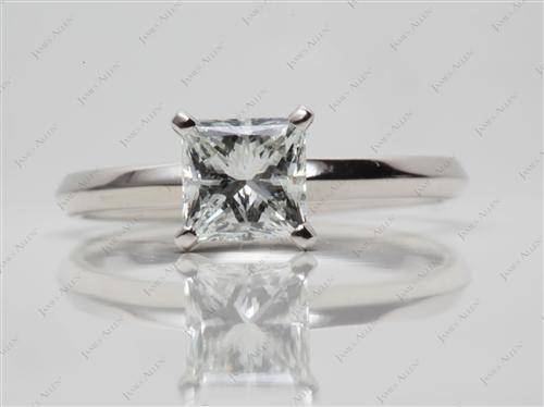 Platinum 1.14 Princess cut Diamond Solitaire Ring Settings