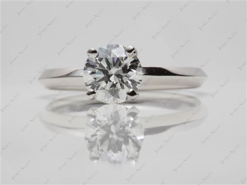 Platinum 0.90 Round cut Solitaire Rings
