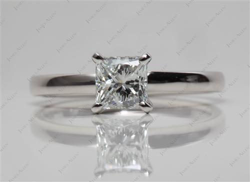 Platinum 0.81 Princess cut Diamond Ring