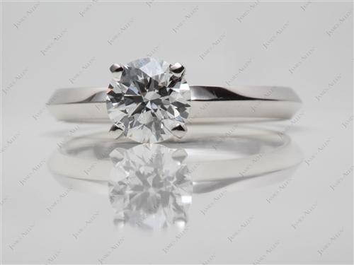 Platinum 1.00 Round cut Solitaire Rings
