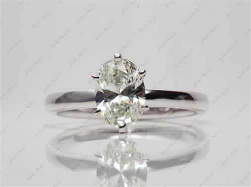 White Gold 0.96 Oval cut Diamond Solitaire Rings