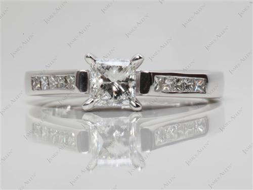 White Gold 0.52 Princess cut Channel Set Diamonds