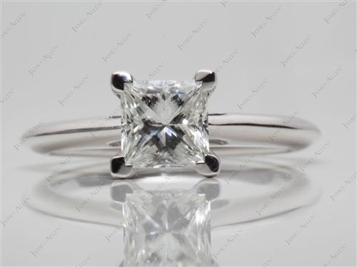 White Gold 1.12 Princess cut Solitaire
