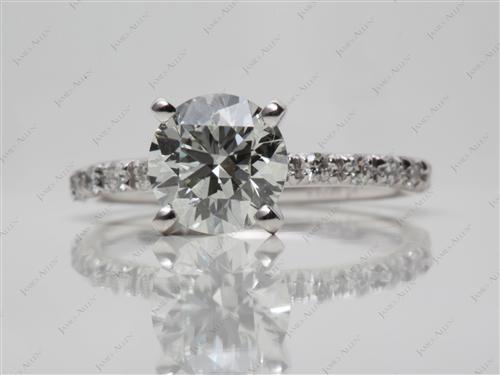 Platinum 1.41 Round cut Pave Diamond Rings