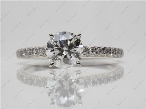 Platinum 1.07 Round cut Pave Ring
