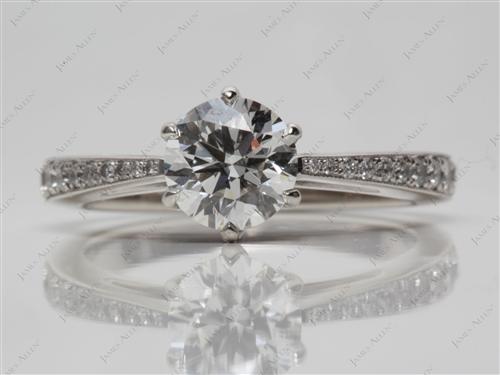 Platinum 1.01 Round cut Diamond Rings
