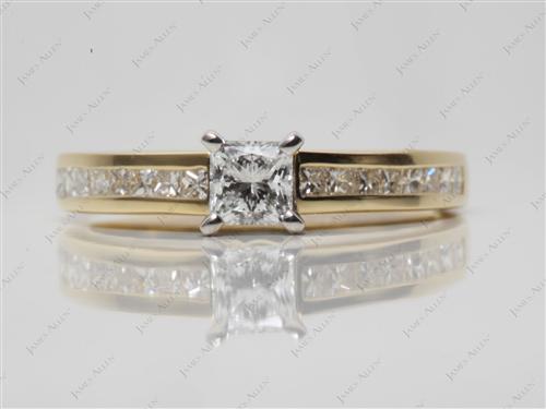 Gold 0.52 Princess cut Channel Set Diamonds