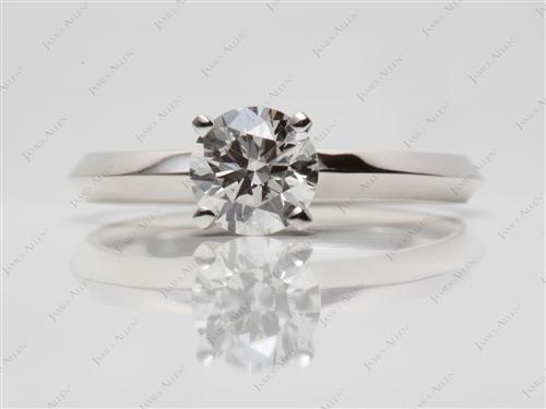 Platinum 0.93 Round cut Solitaire Engagement Rings
