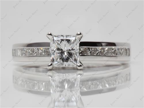 White Gold 1.01 Princess cut Channel Set Engagement Ring