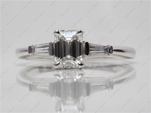 Platinum 1.14 Emerald cut Engagement Ring